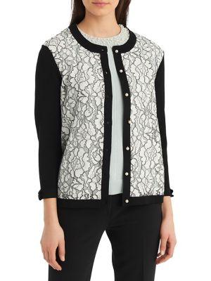 Karl Lagerfeld Paris Lace Front Cardigan