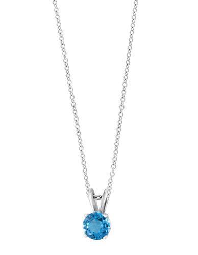 Effy 14k White Gold And Blue Topaz Pendant Necklace