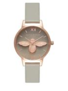 Olivia Burton Animal Motif Stainless Steel And Leather-strap Watch