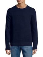 Black Brown Ribbed Long-sleeve Sweater