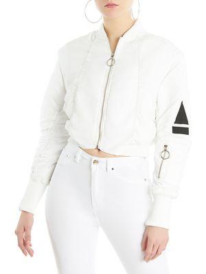 La La Anthony Stitched Bomber Jacket