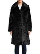 Kate Spade New York Faux Fur Long-sleeve Wrap Coat