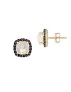 Lord & Taylor Opal And Black Spinel 14k Yellow Gold Stud Earrings