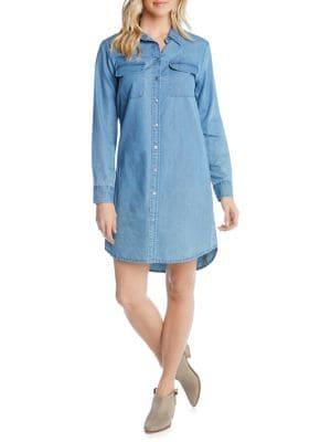 Karen Kane Long-sleeve Denim Shirtdress