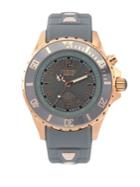 Kyboe Power Grey Silicone & Rose Goldtone Stainless Steel Strap Watch/40mm