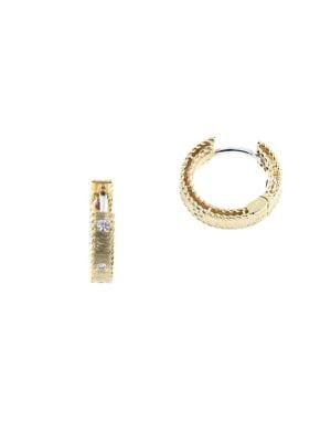 Roberto Coin Princess 18k Yellow Gold & Diamond Hoop Earrings