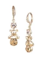 Givenchy Goldplated And Glass Stone Cluster Drop Earrings