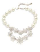 Kenneth Jay Lane Faux Pearl And Crystal Star Frontal Necklace