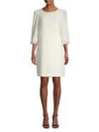 Karl Lagerfeld Paris Faux-pearl Sleeve Shift Dress