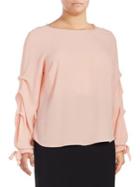 Vince Camuto, Plus Size Plus Tiered Tie-sleeve Top