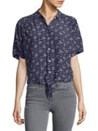 Calvin Klein Jeans Crepe Floral Front Tie Top