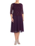 Alex Evenings Plus Beaded A-line T-length Dress