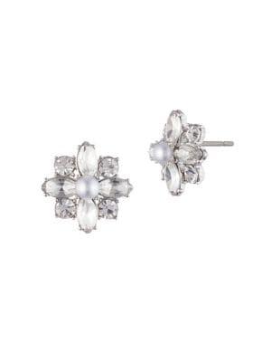 Marchesa Silvertone Cluster Earrings