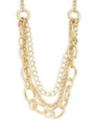 Design Lab Goldtone Three-row Chain Necklace