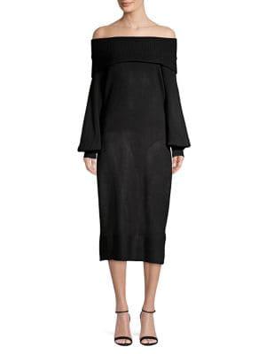 Eliza J Off-the-shoulder Ribbed Dress