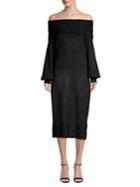 Eliza J Off-the-shoulder Ribbed Dress