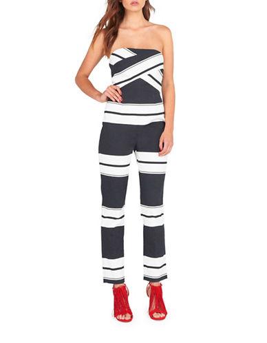 Kendall + Kylie Striped Strapless Jumpsuit