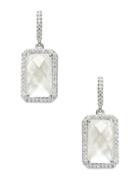 Nadri Mother-of-pearl And Sterling Silver Emerald Drop Earrings