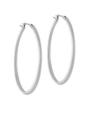 Jessica Simpson Click Oval Hoop Earrings