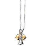 D For Diamond Sterling Silver & Diamond Angel Pendant Necklace