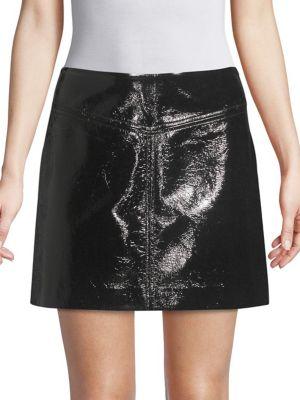Highline Collective Faux Leather A-line Mini-skirt