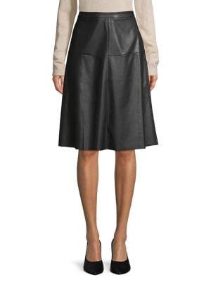 Willow & Clay Knee-length Faux Leather Skirt