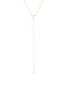 Adina Reyter 14k Yellow Gold & Single White Diamond Lariat Necklace