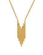 Lord & Taylor 14k Yellow Gold Seven Stick Pendant & Rope Chain Necklace