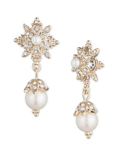 Marchesa Simulated Pearls And Goldtone Brass Drop Earrings