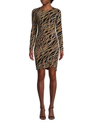 Michael Michael Kors Printed Mini Faux Wrap Dress