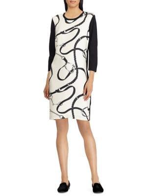 Lauren Ralph Lauren Petite Petite Silk-printed Ponte Dress