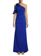 Carmen Marc Valvo Infusion Ruffled One-shoulder Gown
