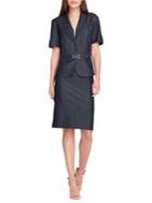 Tahari Arthur S. Levine Buckled Shawl-collar Jacket And Skirt Suit