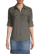 Michael Michael Kors Petite Circle Logo Dog Tag Top