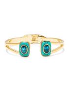 Vince Camuto Goldtone & Blue Ombre Crystal Hinged Cuff Bracelet