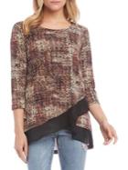 Karen Kane Printed Sheer Hem Top