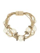 Kenneth Cole New York Pearl, Diamond And Crystal Multi-strand Bracelet
