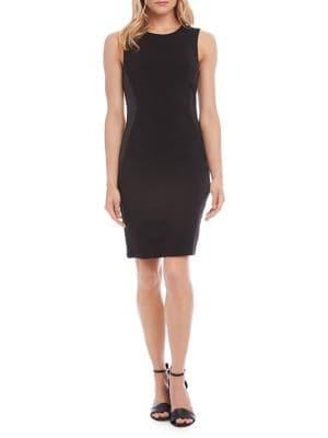 Karen Kane Contrast Faux Leather Dress