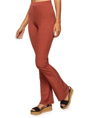 Miss Selfridge Ribbed High-rised Kickflare Trousers