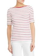 Lauren Ralph Lauren Petite Striped Elbow-sleeve Top