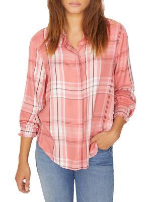 Sanctuary Riverside Smocked Sleeve Shirt