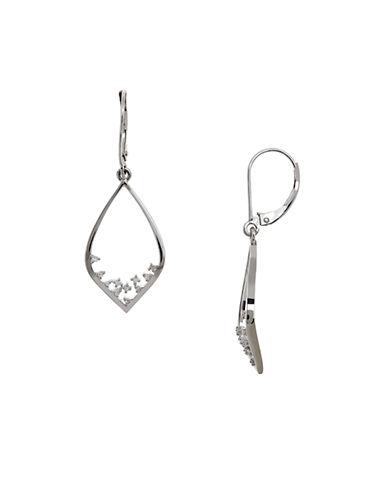 Lord & Taylor Diamond And 14k White Gold Drop Earrings