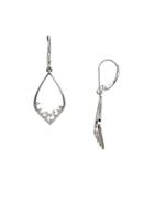 Lord & Taylor Diamond And 14k White Gold Drop Earrings