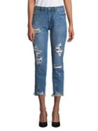Buffalo David Bitton Sequined Distressing Girlfriend Ankle Jeans