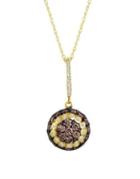 Le Vian Chocolatier Vanilla Diamonds, Chocolate Diamonds & 14k Honey Gold Cluster Pendant Necklace