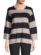 Eileen Fisher Petite Striped Linen Sweater