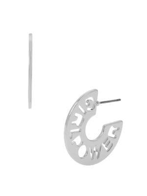 Bcbgeneration Yes She Can Affirmation Cut-out Hoop Earrings