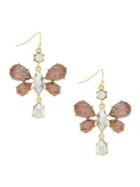 Jessica Simpson Crystal Dragonfly Drop Earrings