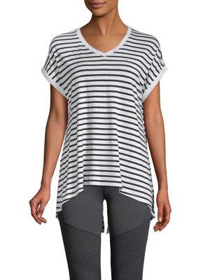 Calvin Klein Performance Cap-sleeve Striped Top