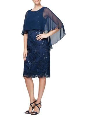 Alex Evenings Plus Cape Shift Dress